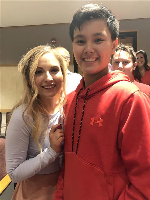 Jessie Chris and student Michael Bly 