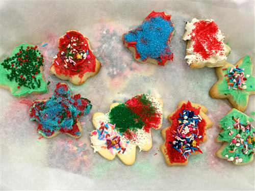 Decorated holiday cookies 