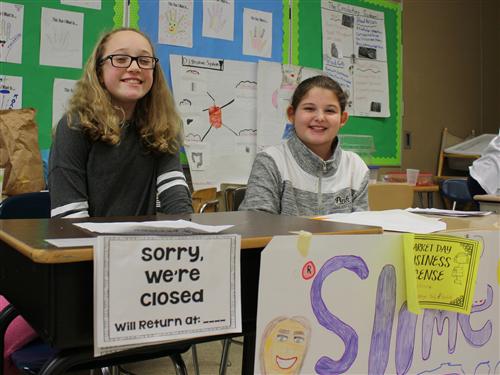 Hoover Middle students during Market Day event 