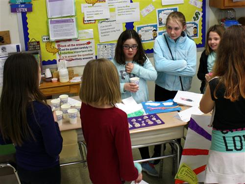 Hoover Middle students during Market Day event 