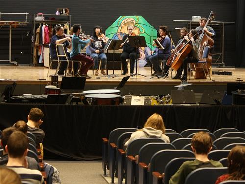 Buffalo String Works Faculty Chamber Orchestra performing on the Kenmore East stage 