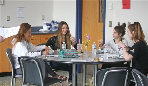 Students tasting menu options 