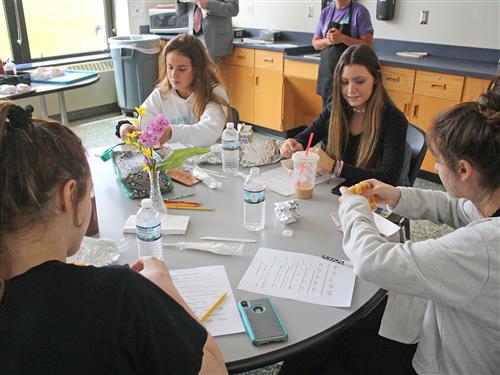 Students tasting menu options 