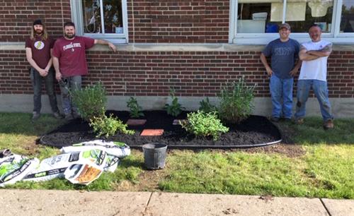 B&G team members installing garden 