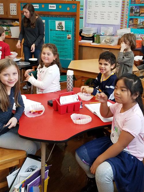 Students eating 