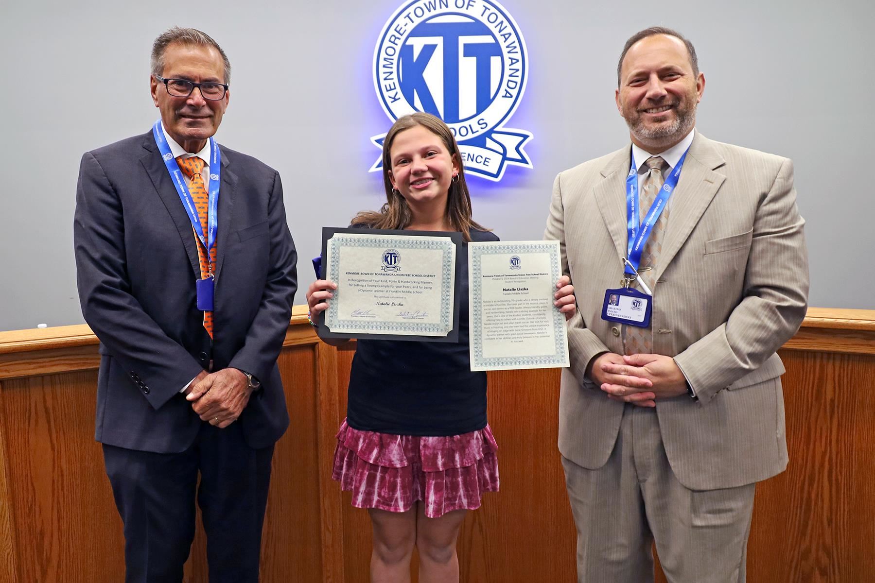 Natalie Liszka, Franklin Middle School Student