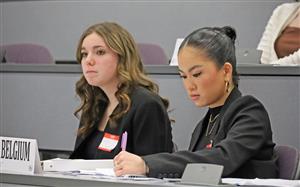Kenmore East students take notes during Model UN competition