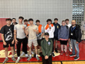  students pose at tech war competition