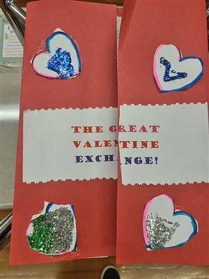 red valentine that students sent to other schools