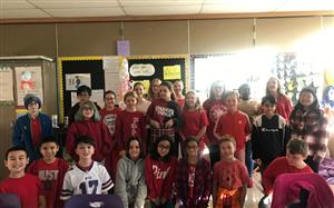 Team 5-5 wearing red